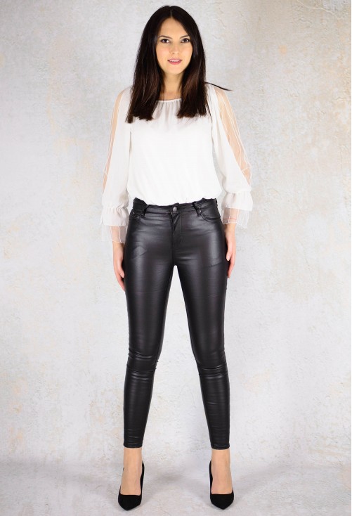 Pantaloni Leather Feature Black