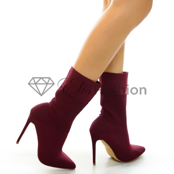Botine Flat Burgundy #5287