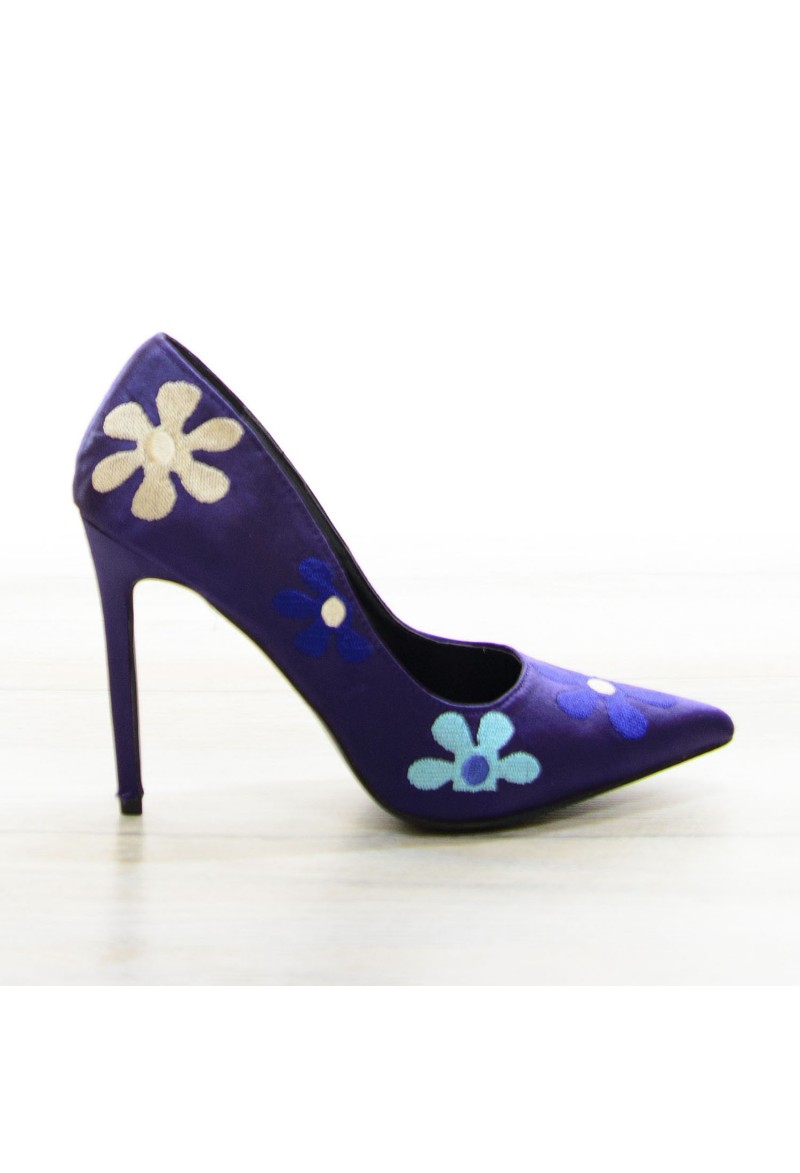 Pantofi Sweet Flowers DarkBlue #6846